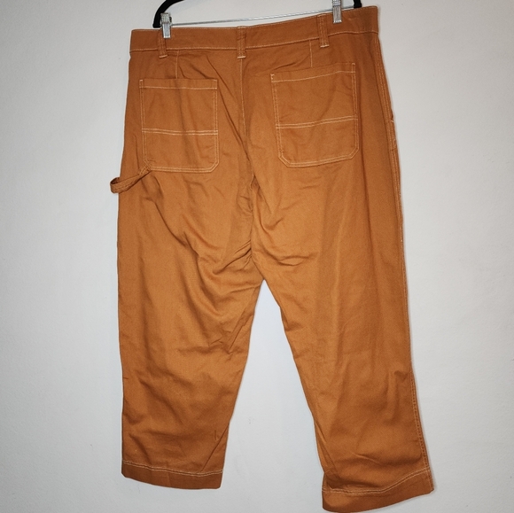 NWT Old Navy Utility Mustard Brown Orange Straight Twill Jeans Size 18 Petite - Picture 4 of 16